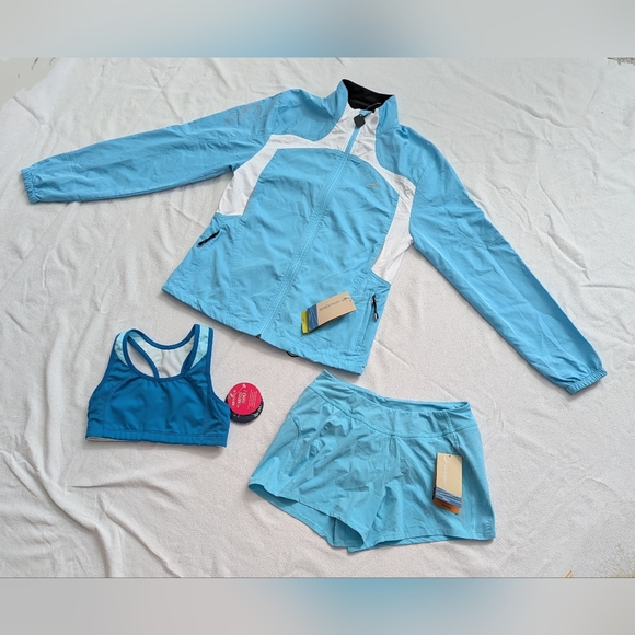 NWT New Balance Womens (XS) Blue/Turquoise Racerback Sports/Athletic/Sleep Bra - Picture 10 of 12